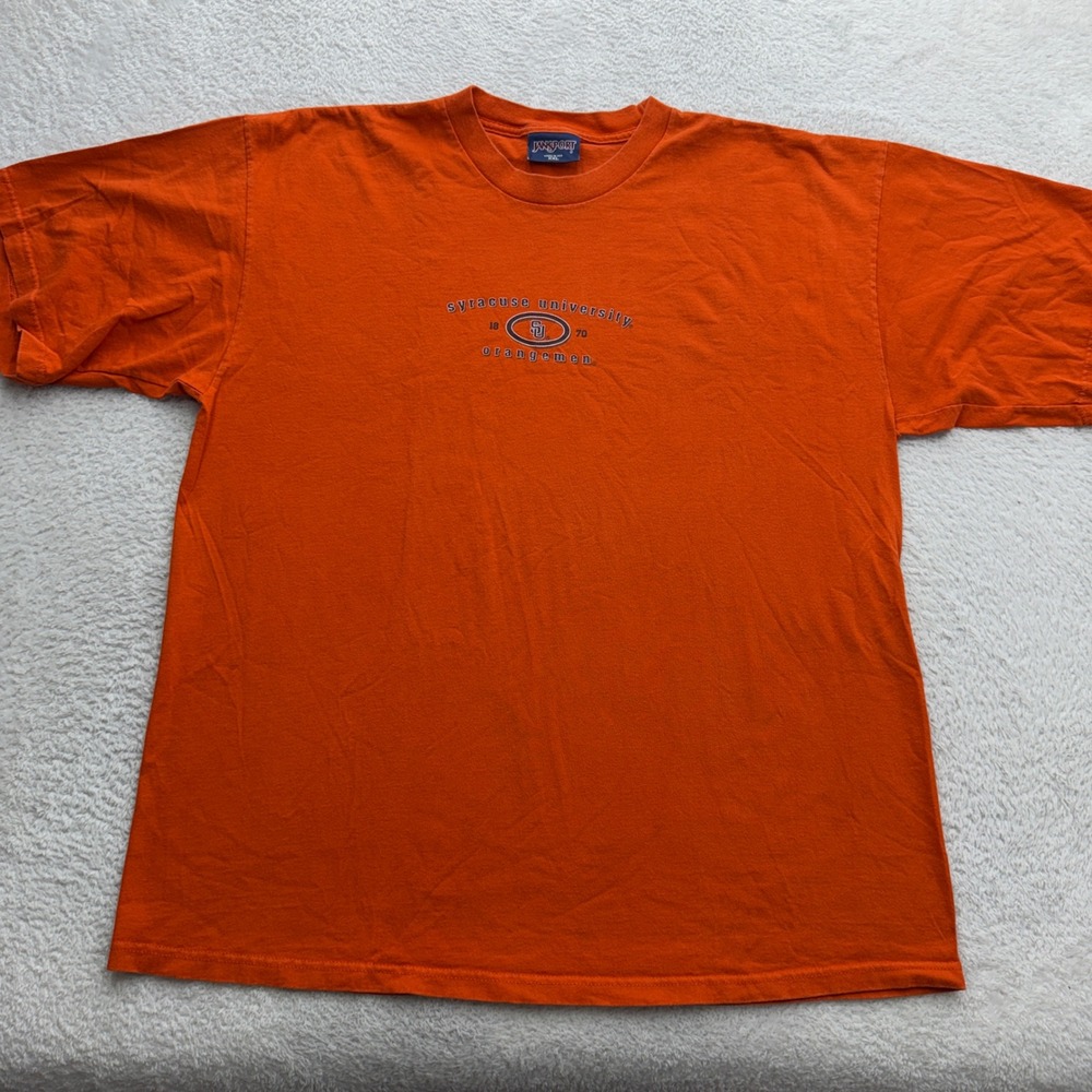VTG Jansport Syracuse University Orangemen Shirt Mens XXL Orange Tee USA Made